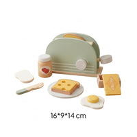 Wooden Play Kitchen Rounded Pretend Play Kitchen Set Food Planning Pretend Cooking Set for Children 3+