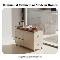 2-Tier Rolling Trolley Multi-Functional Side Table adaptable Use for Living Room