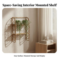 Woven Semi-Circular Shelf Boho and design wall surface Decor Easy to Install for Dorm Room, Women