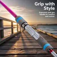 Pink Offshore Boat Fishing Rod for Beginners