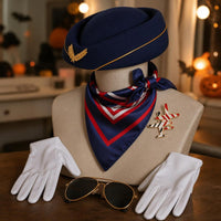 Halloween Pilot Captain Flight Attendant Cosplay Costume Set