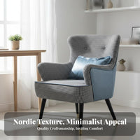 Nordic Design Upholstered Accent Chair Comfortable Backrest Upholstered Shell Chair Space-Saving Single Sofa Ergonomic for Apartment Dwellers, Office Workers, Students, Study Room, perusing corner, Bedroom