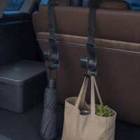 Adjustable Length Car Seat Back Hook Woven Strap Headrest Seat Hanger Clip-Style Car Hanger Hook Molded Plastic