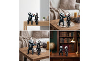 Skeleton Couple Figurine Gothic Skeleton Lovers Statue Halloween Cranium Tabletop Decor for Goths, Collectors, Mantel, Bookshelf
