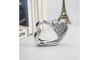 Ceramic Heart Sculpture Elegant Ceramic Heart Ornament Glossy Tabletop Ornament for Entryway Table, Bookshelf, Desk