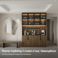 Beverage Cabinet Sideboard Light Luxury Living Space Design Room Display Cabinet Multi-Functional Sideboard with Drawers for Entertainers, Homeowners