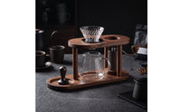 Wooden Pour-over Coffee Rack Countertop Coffee Organizer Rack Compact Storage Stand Rustic for Baristas