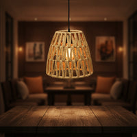 Paper Rope Lampshade Handmade Woven Lampshade Handwoven Woven Lamp Shade for Homestays, Cafes, Restaurants