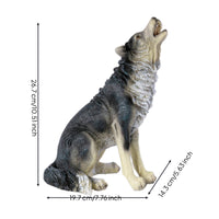 Howling Wolf Statue Rustic Wolf Figurine Animal for Office, Nature Lovers