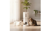 Programmable Smart Pet Feeder Timed Automatic Feeder with Stainless Steel Bowl Compact Food Dispenser Raised for Dogs