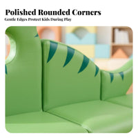 3 Pieces Easy to Clean Transformable Cushion Playset Rounded Corners Cartoon Block Couch Long-Lasting kids' Sofa Skin-Friendly for Toddlers, Educators, Parents, Kindergarten, Reading Corner, Library, Indoor Play