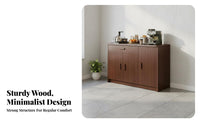 Dining Room Buffet Cabinet Multi-Functional Home Bar Cabinet Versatile Usage Wooden Sideboard with Hutch for Homeowners, Families, Entryway, Hallway