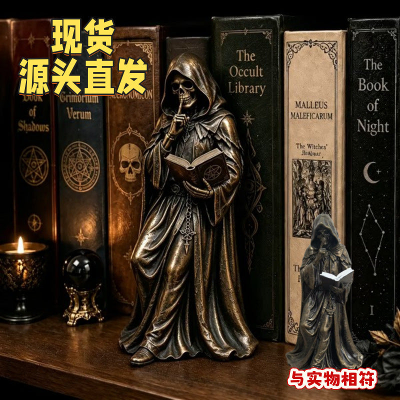 Gothic Reaper Bookshelf Statue