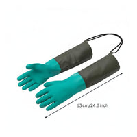 Waterproof Rubber Gloves Thickened Long Rubber Gloves Heavy Duty for Fishing