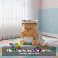 Creative Styling Bear-Shaped Storage Cabinet Original Design Bedside Storage Cabinet Multifunctional Nightstand Built-in Bluetooth Speaker for Children, Toddlers, Homeowners, kid's Room, Nursery, Playroom