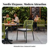 4 Pieces Nordic & design 4-Piece Chat Set Woven Design Loveseat, 2 Chairs, and Table Set weather-resistant Outdoor Furniture Thick pads for Business Owners, residents, Families, Balcony, Garden, rearyard, waterfront area