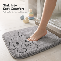 Coral Fleece Non-Slip Absorbent Bathroom Mat Quick Dry Floor Rug