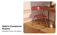 Foldable Clear Folding Chair Transparent Design Lightweight Vanity Seat Space-Saving Portable Furniture adaptable for Homeowners, Students, Small areas, Bedroom, Dining Room, Events