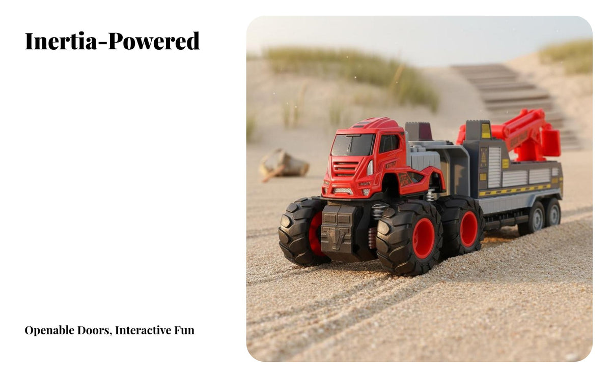 1:43 Scale Truck Model Die-Cast Friction Powered Construction Vehicle Sturdy Alloy Engineering Vehicle Collection for Children, Beach