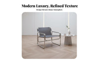 Modernist Inspired cylindrical Frame Armchair Stylish Design Lounge Chair Minimalist Design Accent Seat Modern Aesthetic for Interior Designers, Homeowners, Readers, Living Room, Bedroom, Office, Library