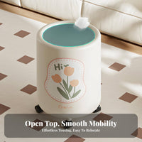 Open Top Cylinder Bin Stylish Design Open-Top Garbage Bin Wide Opening Decorative Trash Can for Kids, Students, Living Room, Bedroom, Office