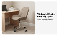 space-efficient Design Armless Shell Chair Comfortable Computer Seat Space-Saving Seating Furniture Ergonomic spine supportrest for Young Adults, Home Office Workers, Makeup Users, Dorm Room, Bedroom, Small Spaces