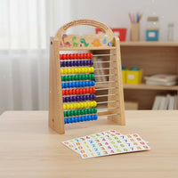 Children's Calculation Rack Solid Wood Construction Wooden Abacus Educational Gift Notion 10-Row Arithmetic Abacus for Preschoolers, Young Children