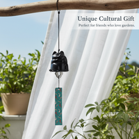 Japanese Cast Iron Maneki-Neko Wind Chime for Home Decor and Souvenirs
