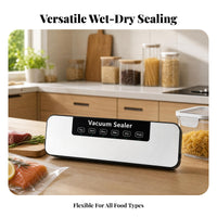 Dry and Wet Foods Vacuum Sealing Machine English Control Panel Countertop Vacuum Sealer