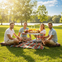 Square Folding Table Foldable Fold-in-Half Table Space-Saving Furniture for Mahjong, Outdoor, Card Entertainment