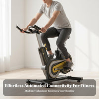 Silent Operation Cycling Bike Seamless Belt Drive Stationary Cycling Bike Sturdy Steel Frame Stationary Exercise Exercise Bike Comfortable Seat for Gym