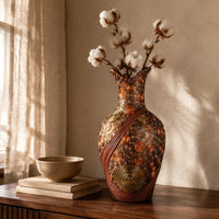 Sculptural Vase Raised Texture Home Decor Flared Neck for Flower Display