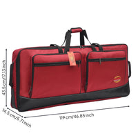 Keyboard Gig Bag with Pockets 76-Key Keyboard Case with Handle Padded for Keyboardists, Rehearsals