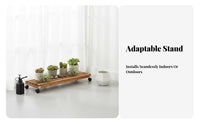 Rolling Ladder Plant Shelf Tiered Design Wheeled Pot Stand Featuring Casters Display Rack for Householders, Apartment Dwellers, Balcony, Living Room