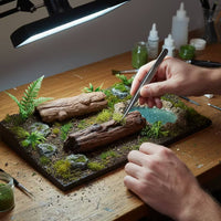 3 Pieces Tree-Stump Decorations Molded Artificial Log Sections Rustic Landscape Trees for Hobbyists, Aquarium Owners, Dioramas, Tabletop Displays