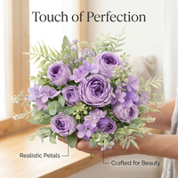 Silk Peonies Bouquets, Artificial Flowers Silk Peonies, Wedding Party Table Centerpieces, Floral Arrangement Home Kitchen