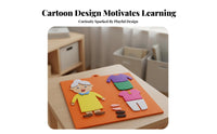 Early Education Family Character Dressing Toy Develops Fine Movement Skills Non-Woven Material Learning Board Interactive Play