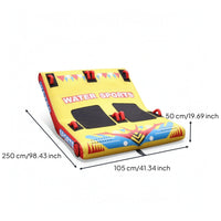 Multi-Handle Towable Water Tube with Nylon Cover Tear-Resistant Inflatable Towable with Handles Stable Safety for Families