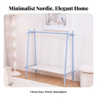 Freestanding Triangular Frame Clothes Rack with Shelf Multifunctional Garment Stand Multi-Functional Clothing Organizer Space-Saving for Children, Pet Owners, Playroom, Nursery, Entryway, Living Room