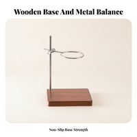 Wood Base Pour-over Dripper Stand Compact Kitchen Tool for Home Brewing