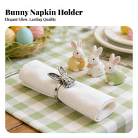 Metal Hare Napkin Holder Sturdy Alloy Bunny Napkin Holder Easy to Clean Easter Bunny Table Decoration for Homemakers, Banquets, Restaurants, Weddings