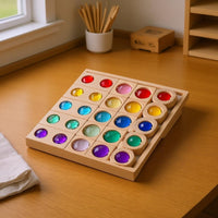 Wooden Gem Blocks Translucent Gem Block Toy Wood Wooden Puzzle Tray