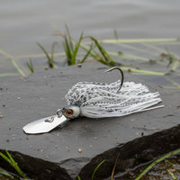 Bladed Jig Stainless Steel Bladed Chatter  Lure Realistic 3D Eyes Vibrating Jig for Bass Anglers