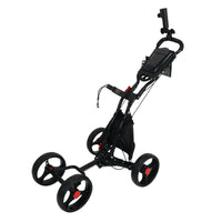 4 Wheel Golf Push Cart Space Conscious Design Push Cart Portable for Golfers