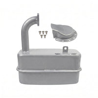 Iron Rectangular Tractor Muffler Silver Metal Tractor Muffler Rust Resistant Corrosion Resistance