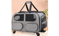 Wheeled Pet Carrier with Telescopic Handle Soft-Sided Wheeled Pet Carrier Comfortable Car Rides