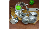 Stainless Steel Food Grinder Polished Metal Hand-Operated Grinder Compact