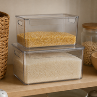 Japanese Transparent Acrylic Storage Box with Lid for Snacks, Kitchen, and Desktop Organization