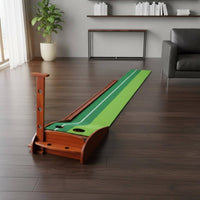 Wooden Putting Curved Base Putting Practice Training Mat Realistic Roll Sports Gear