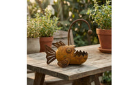 Metal Fishes Planter Novelty Fishes Planter Whimsical Plant Holder for Gardeners, Patio